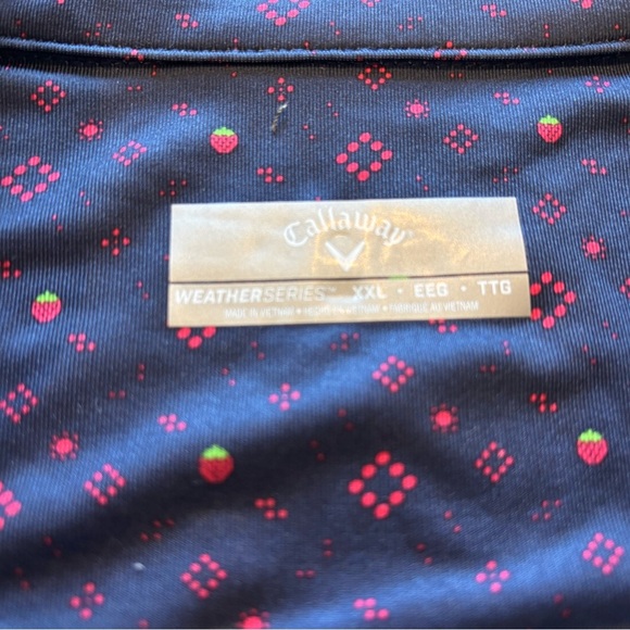 Callaway Weather Series 1/4 Zip Pullover Top Plus XXL Navy Pink Strawberry - Picture 5 of 8